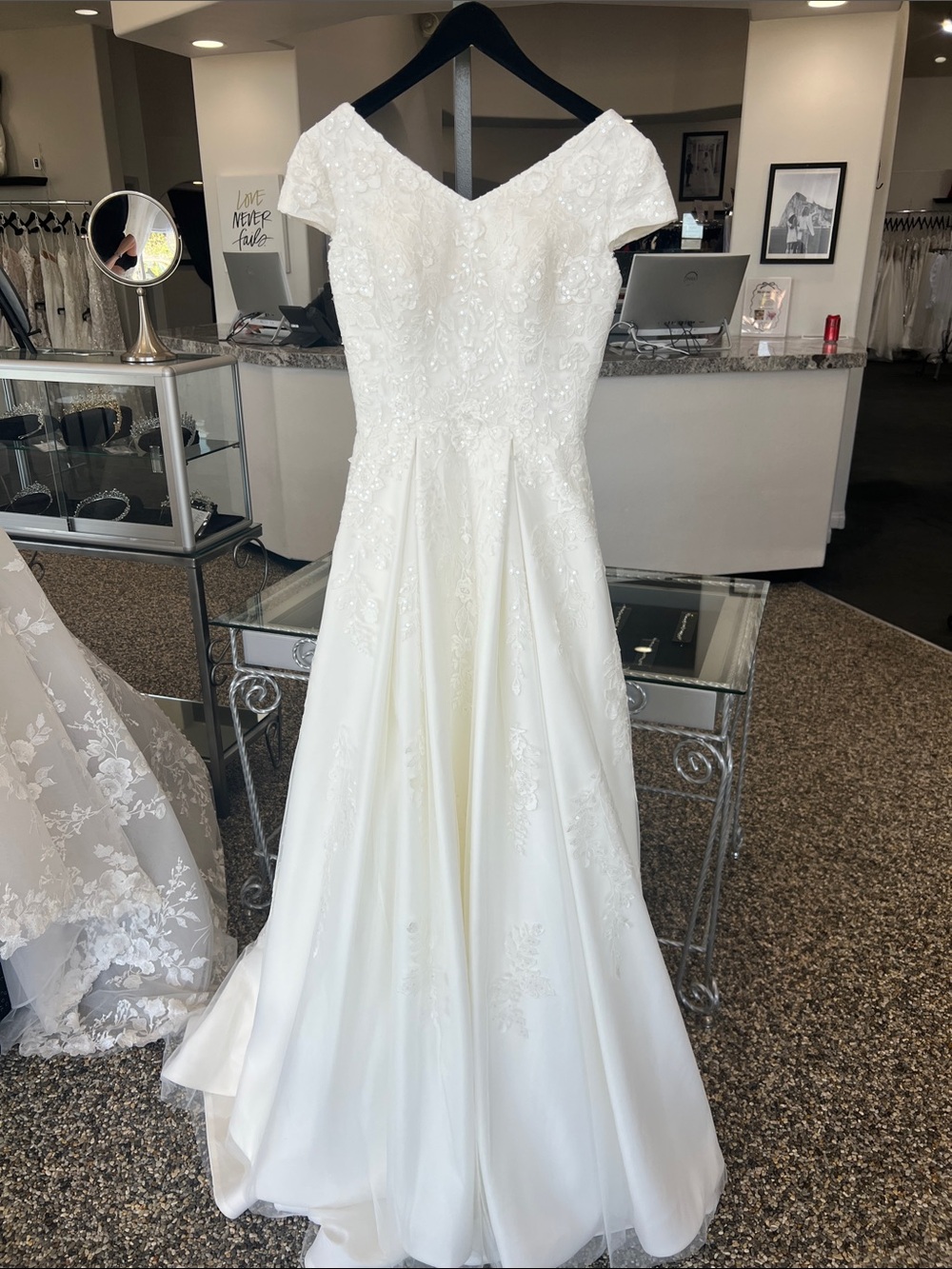 Mori Lee Ivory Lace A-Line Bridal Gown